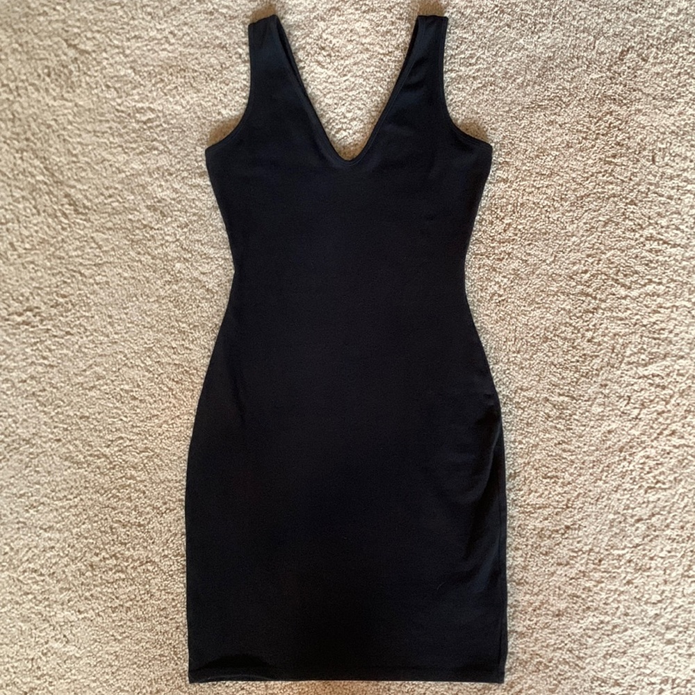 wild fable Black V-Neck Mini Dress